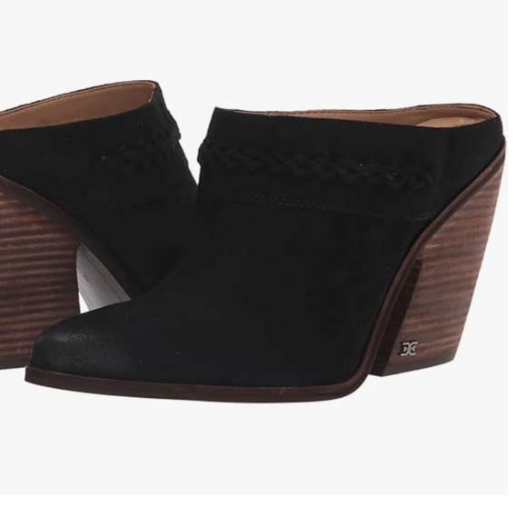 Alison Western Mule Black Suede Leather  Heeled Mule 7 Boho Business Casual - Picture 10 of 10